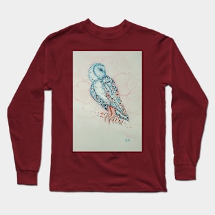 Owl in pointillism - originally created in acrylics Long Sleeve T-Shirt